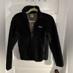 Patagonia Jacket Deep Pile Fleece Sherpa Black Retro-X